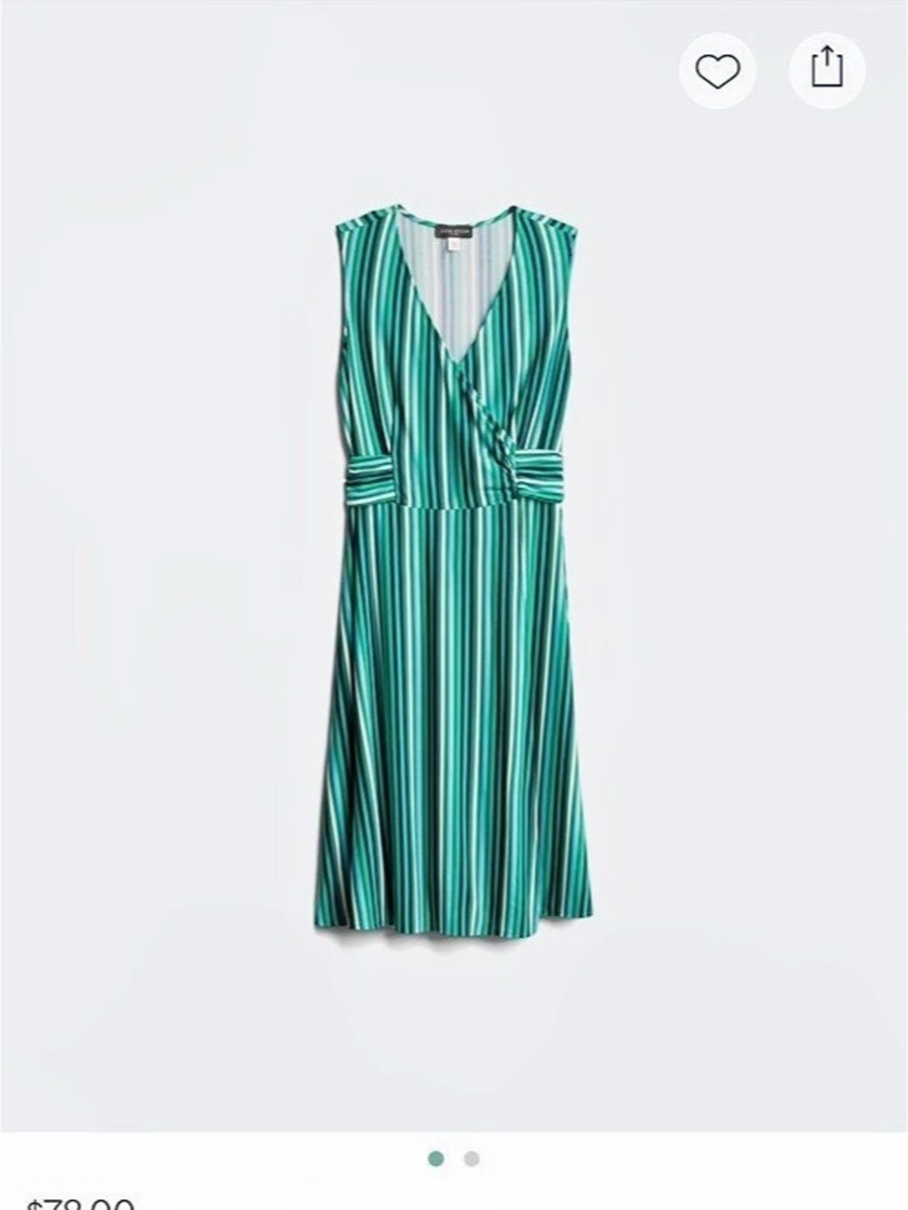 Julie Dillon Laddie Faux Wrap Dress Striped Faux Wrap Midi Dress in Green Size
